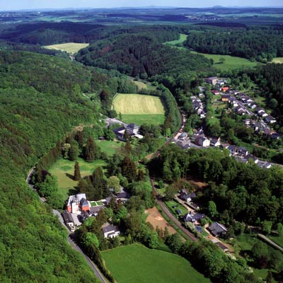 Luftbild der Burg Dalbenden, Gem.Kall-Urft, Eifel (westlich)
